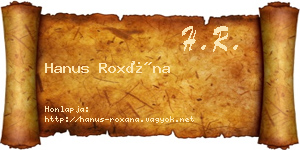 Hanus Roxána névjegykártya